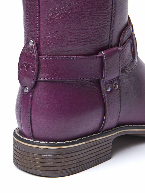 Purple classic leather long boots - MISTLETOE PLUM