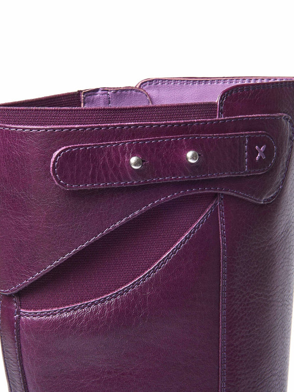 Purple classic leather long boots - MISTLETOE PLUM