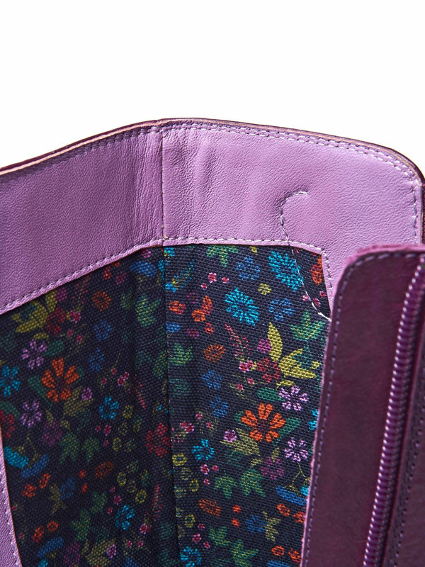 Purple classic leather long boots - MISTLETOE PLUM