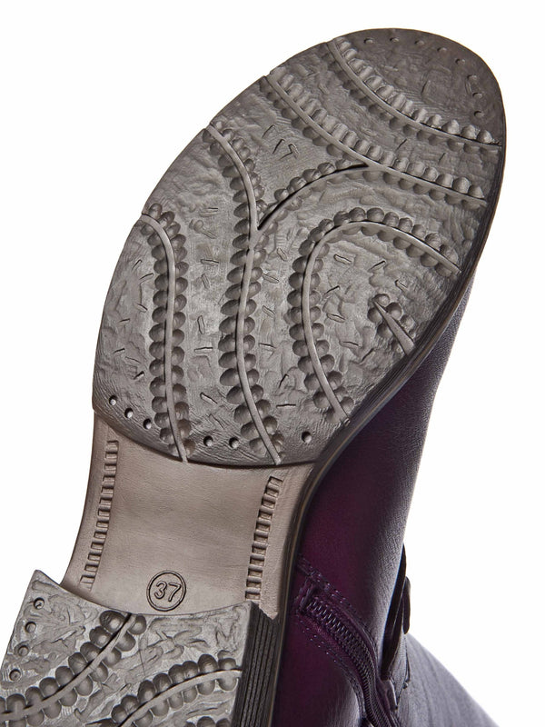 Purple classic leather long boots - MISTLETOE PLUM