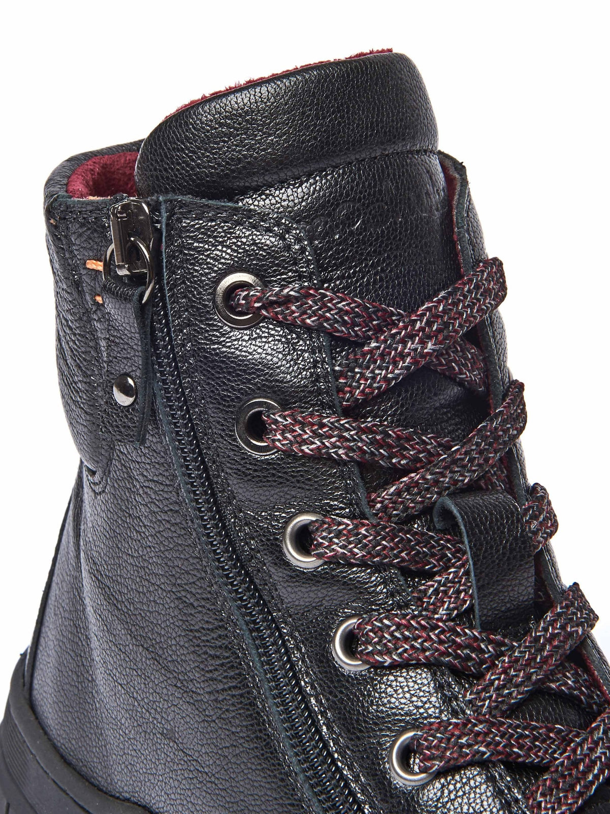 Black sporty lace up boot - BREEN BLACK LEATHER