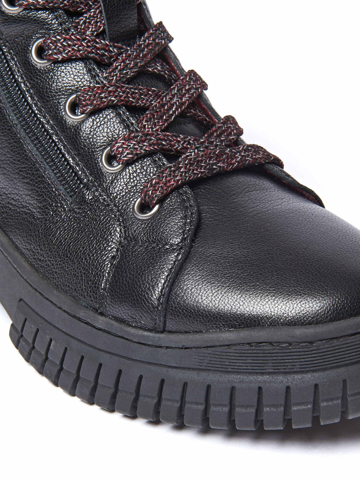 Black sporty lace up boot - BREEN BLACK LEATHER