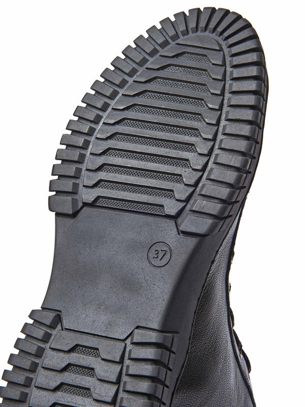 Black sporty lace up boot - BREEN BLACK LEATHER