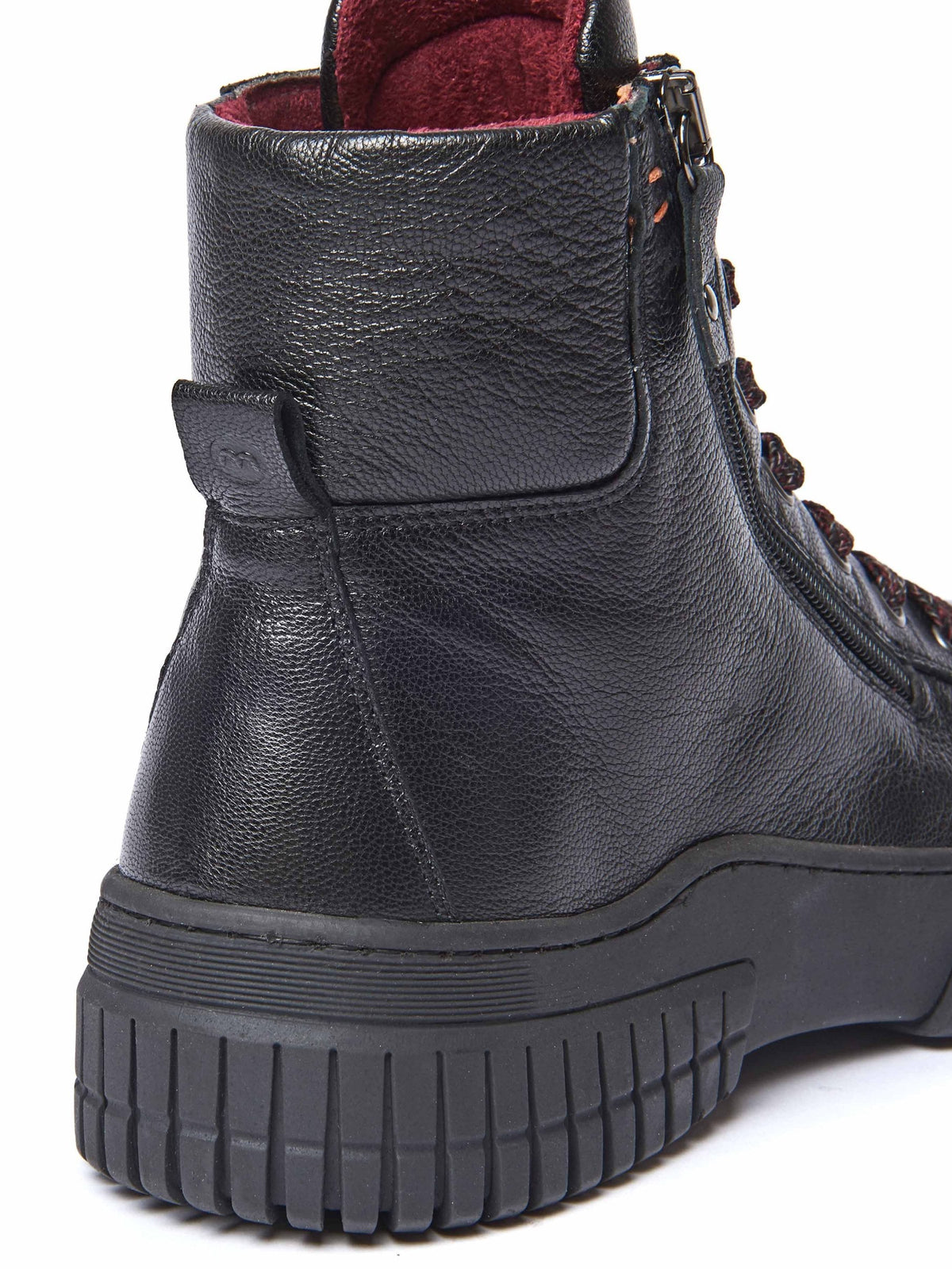 Red sporty lace up boot - BREEN ZINFANDEL RED LEATHER