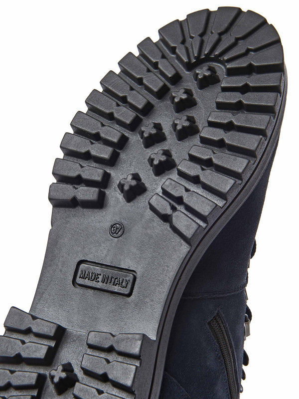 Black faux fur lined walking boot - GABBY BLACK LEATHER
