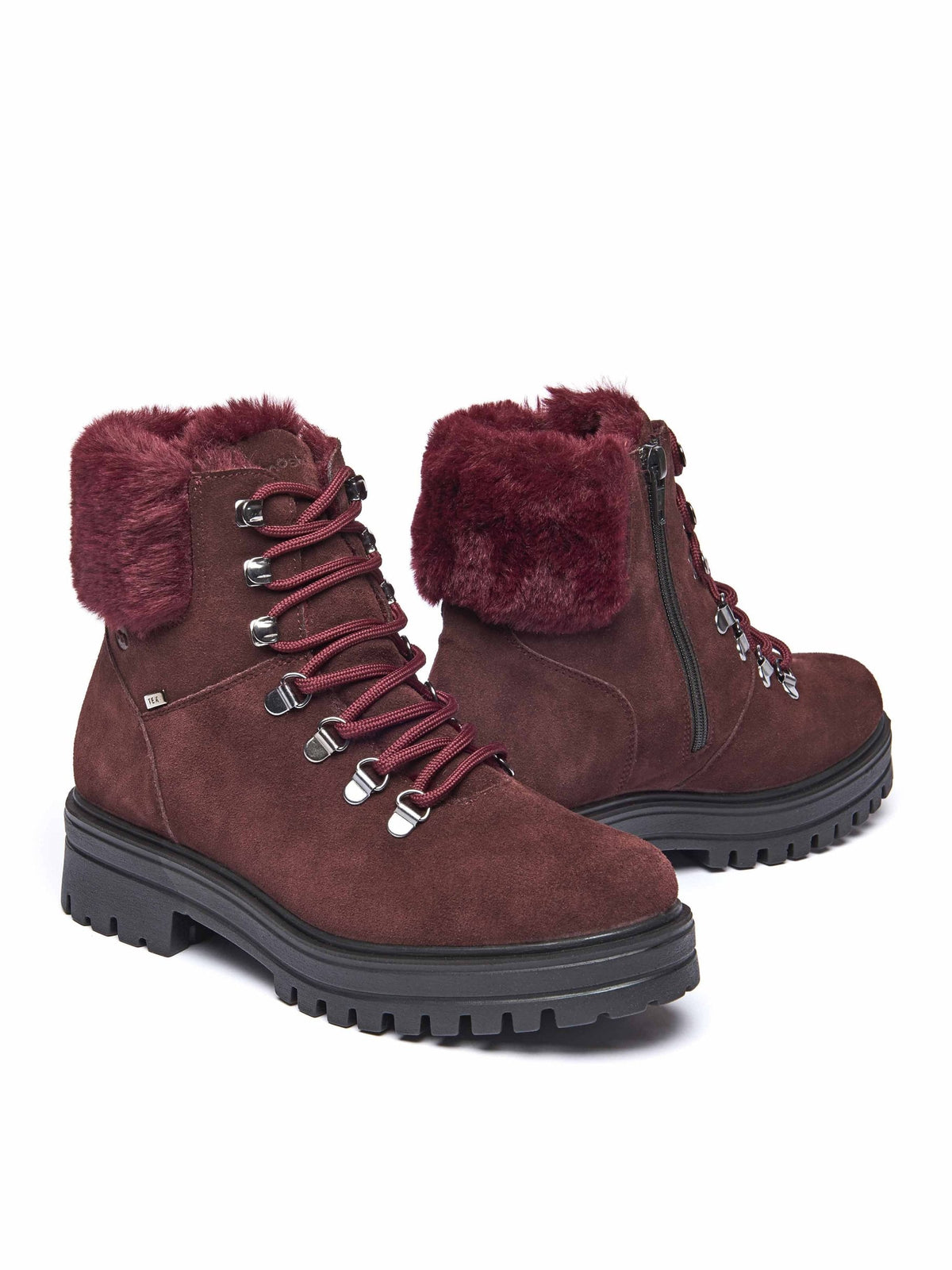 Red faux fur lined walking boot - GABBY ZINFANDEL RED SUEDE