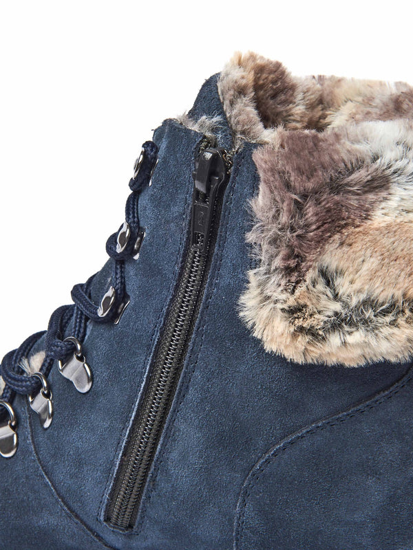 Red faux fur lined walking boot - GABBY ZINFANDEL RED SUEDE