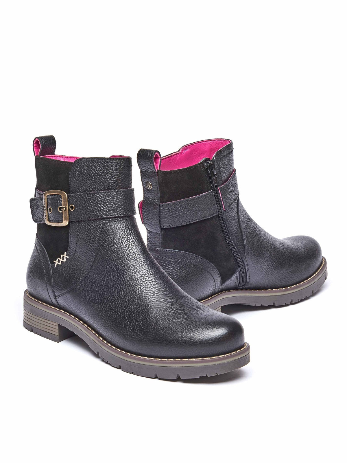 Black chelsea boot with dual-fit - RIA BLACK LEATHER