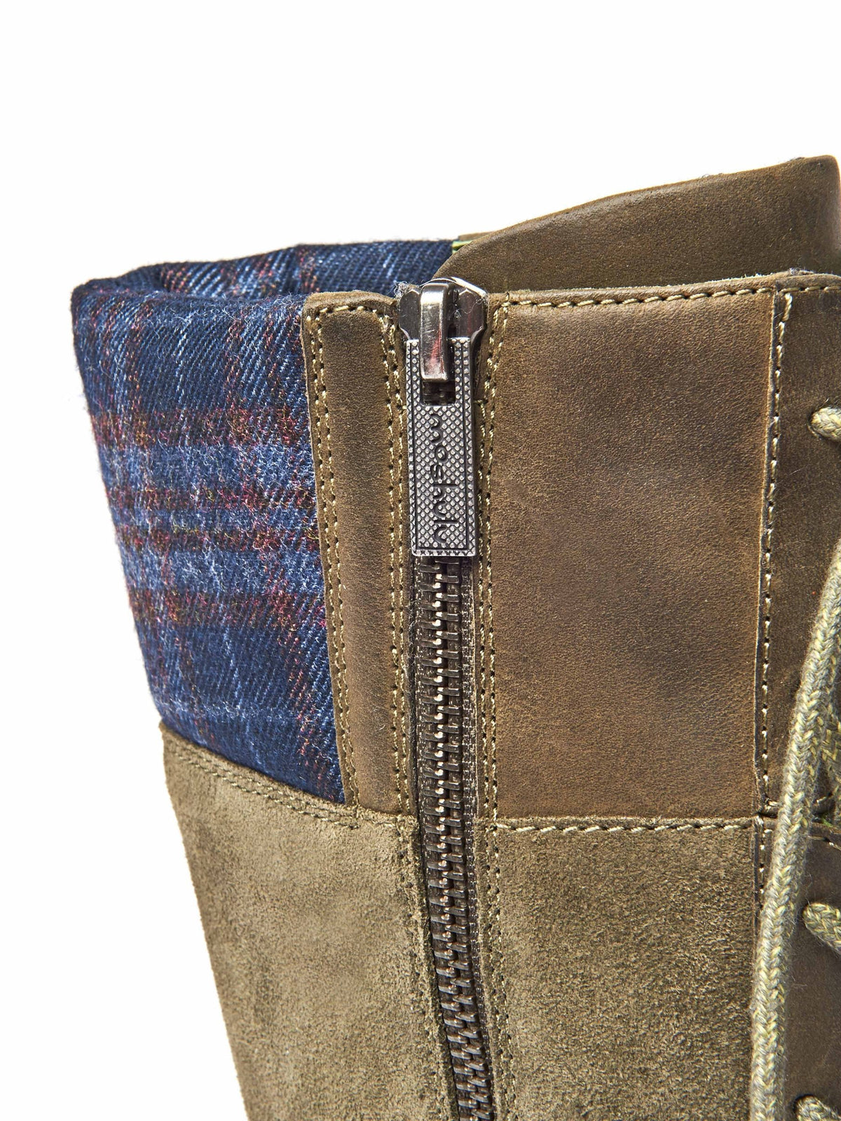 Green mid calf lace up boot - HELGA OLIVE GREEN WAXY