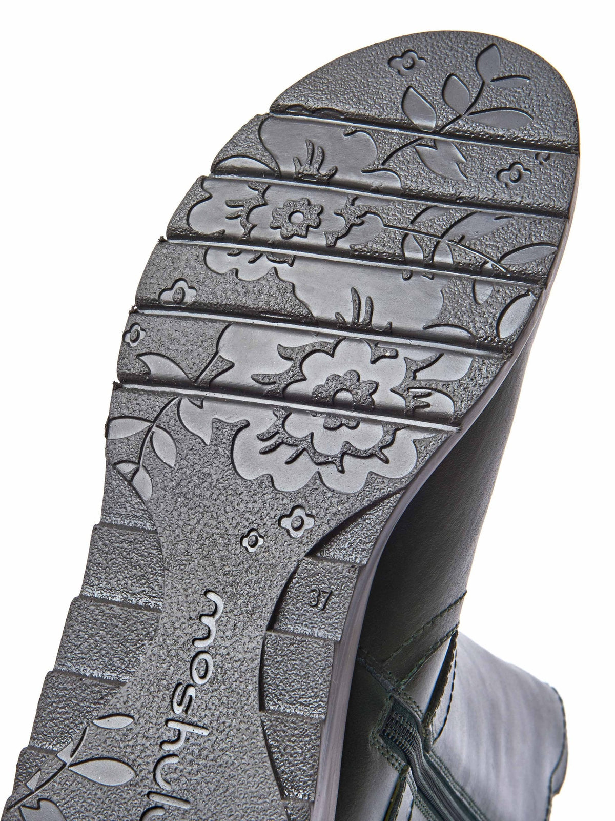 Green wedge mid-length leather boots - NIGHTJAR PINE GREEN