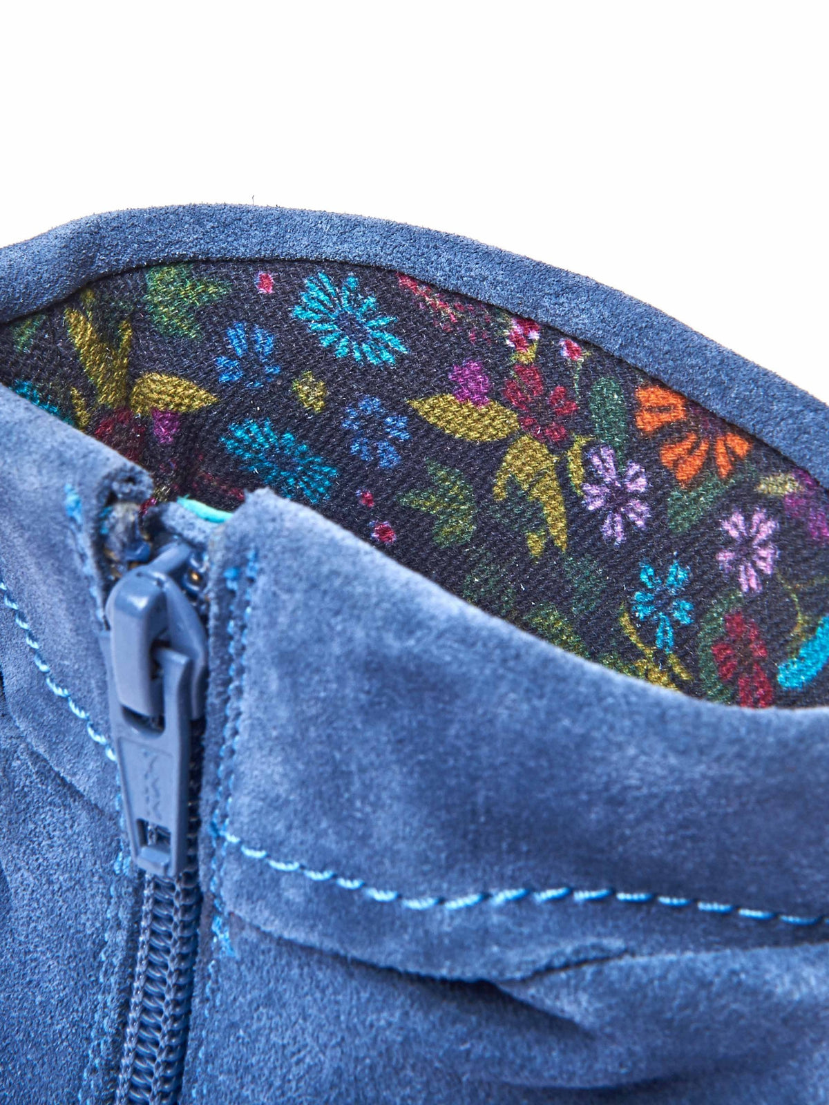 Blue ruched suede pixie ankle boots - PIPISTRELLE 3 NAUTICAL BLUE
