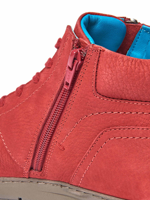 Red adjustable ankle boot - SONJA 2 RED NUBUCK