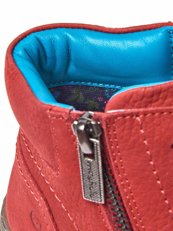 Red adjustable ankle boot - SONJA 2 RED NUBUCK