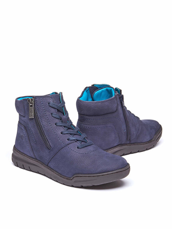 Blue adjustable ankle boot - SONJA 2 INDIGO NUBUCK