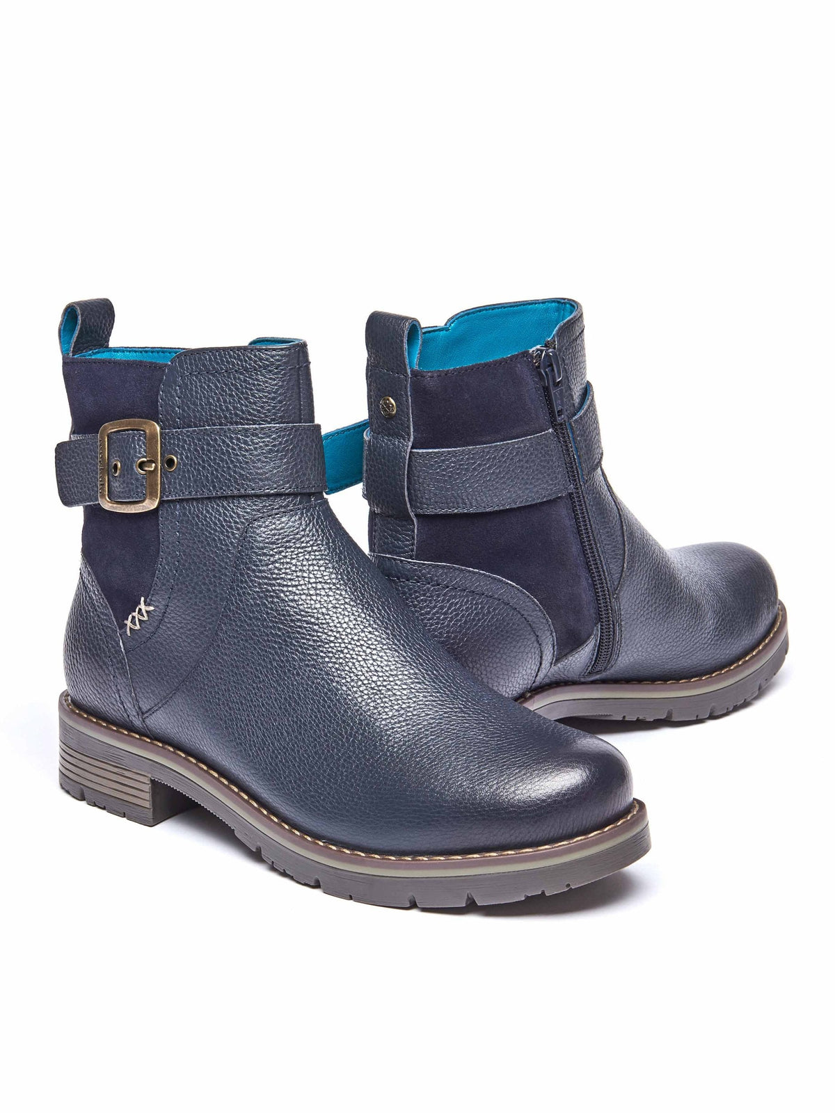 Blue chelsea boot with dual-fit - RIA INDIGO LEATHER