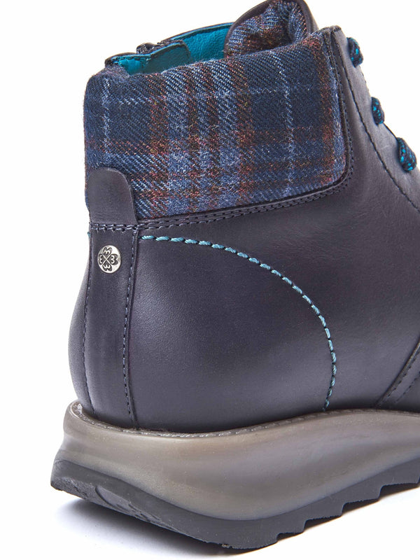 Green lace up dual-fit ankle boot - LYDD PINE GREEN WAXY