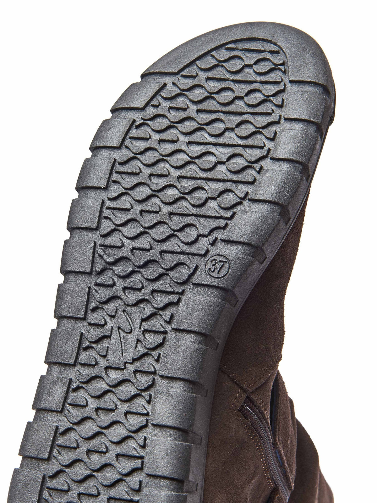 Brown ruched leather mid-length boots - MALMO BROWN SUEDE