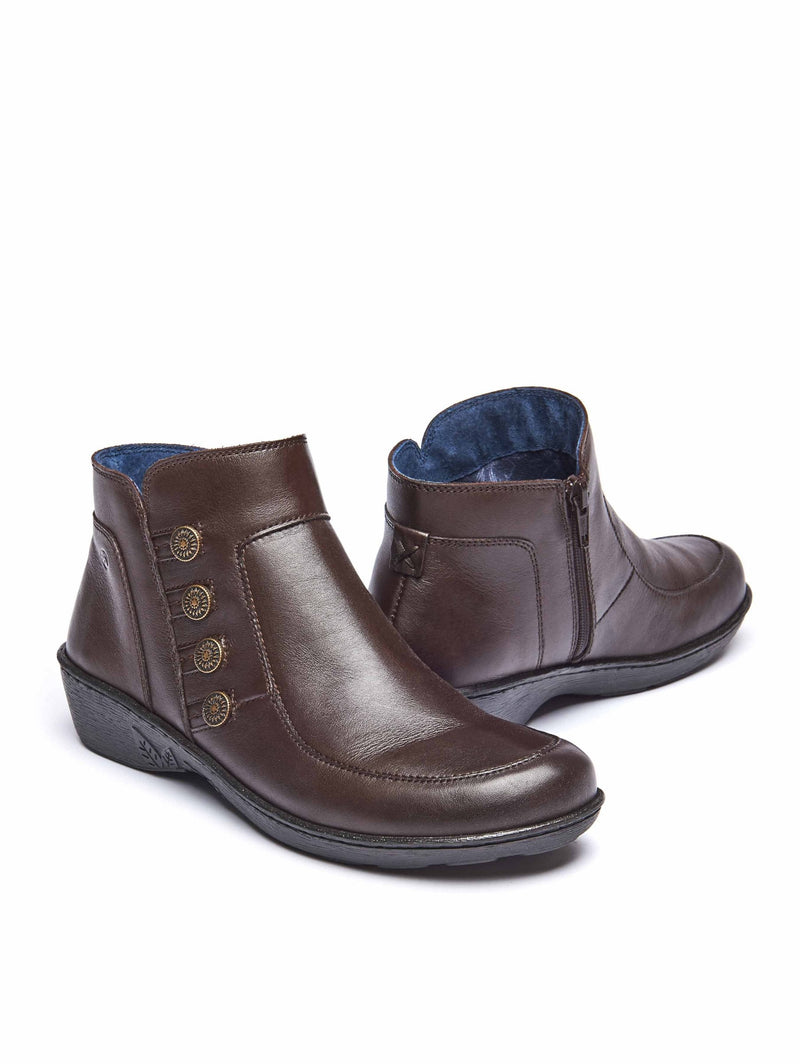 Brown leather lightweight ankle boots - FRUIT DROP 2 BROWN