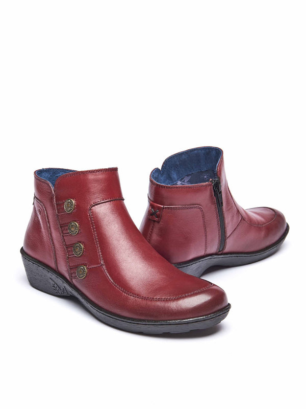 Red leather lightweight ankle boots - FRUIT DROP 2 CABERNET