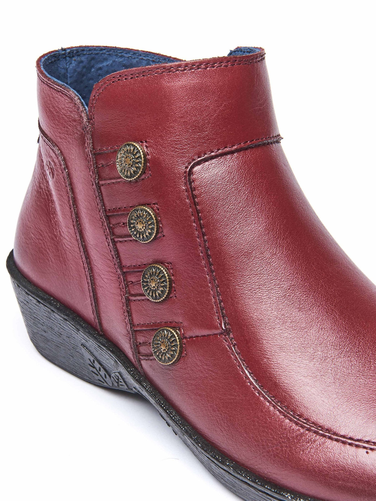Red leather lightweight ankle boots - FRUIT DROP 2 CABERNET