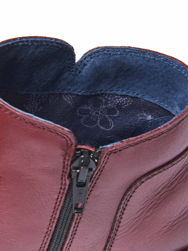 Red leather lightweight ankle boots - FRUIT DROP 2 CABERNET