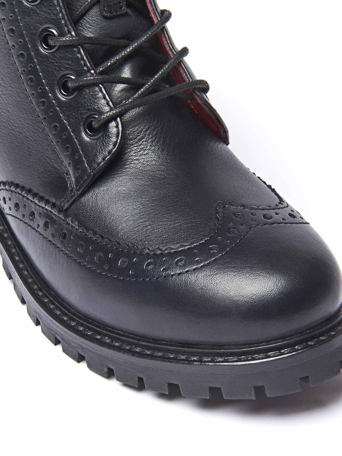 Purple lace up leather brogue boots - FILICO PLUM