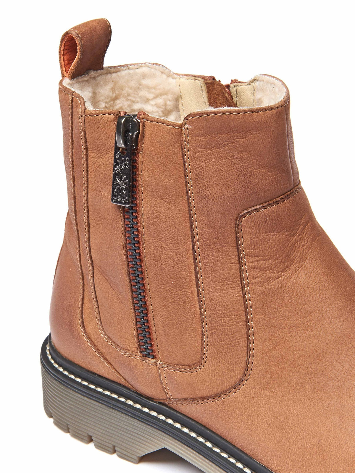 Brown fleece lined ankle boot - HATTER 2 TAN NUBUCK