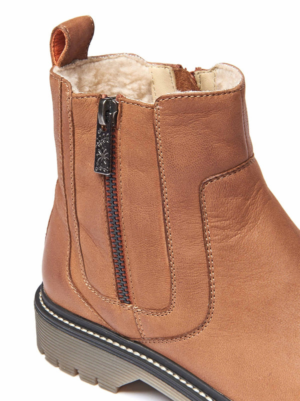 Brown fleece lined ankle boot - HATTER 2 TAN NUBUCK