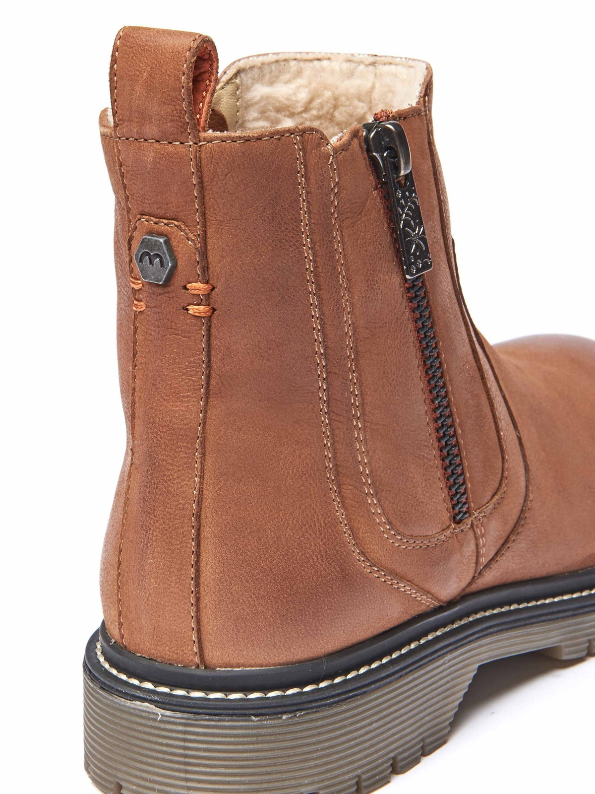 Brown fleece lined ankle boot - HATTER 2 TAN NUBUCK