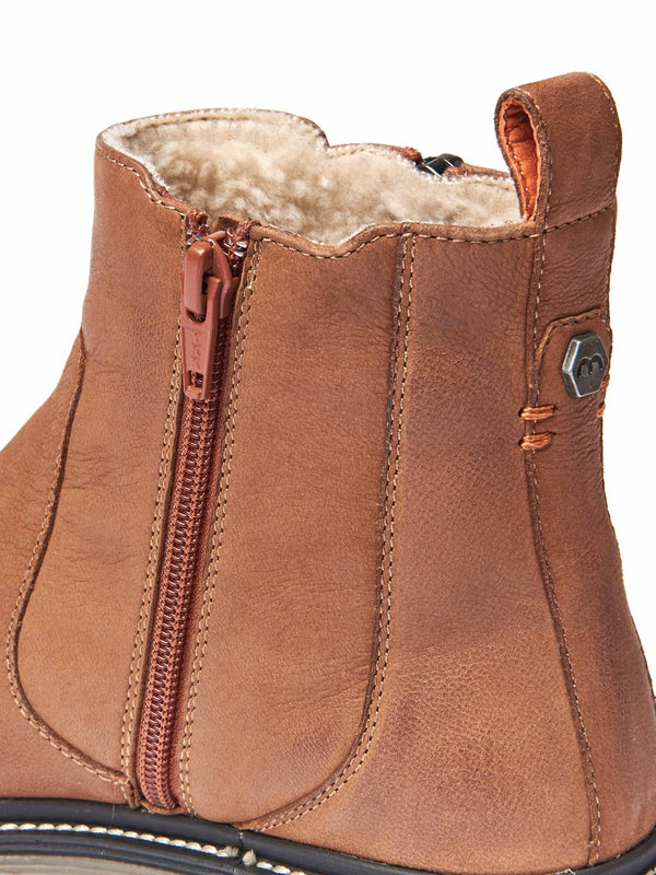 Brown fleece lined ankle boot - HATTER 2 TAN NUBUCK