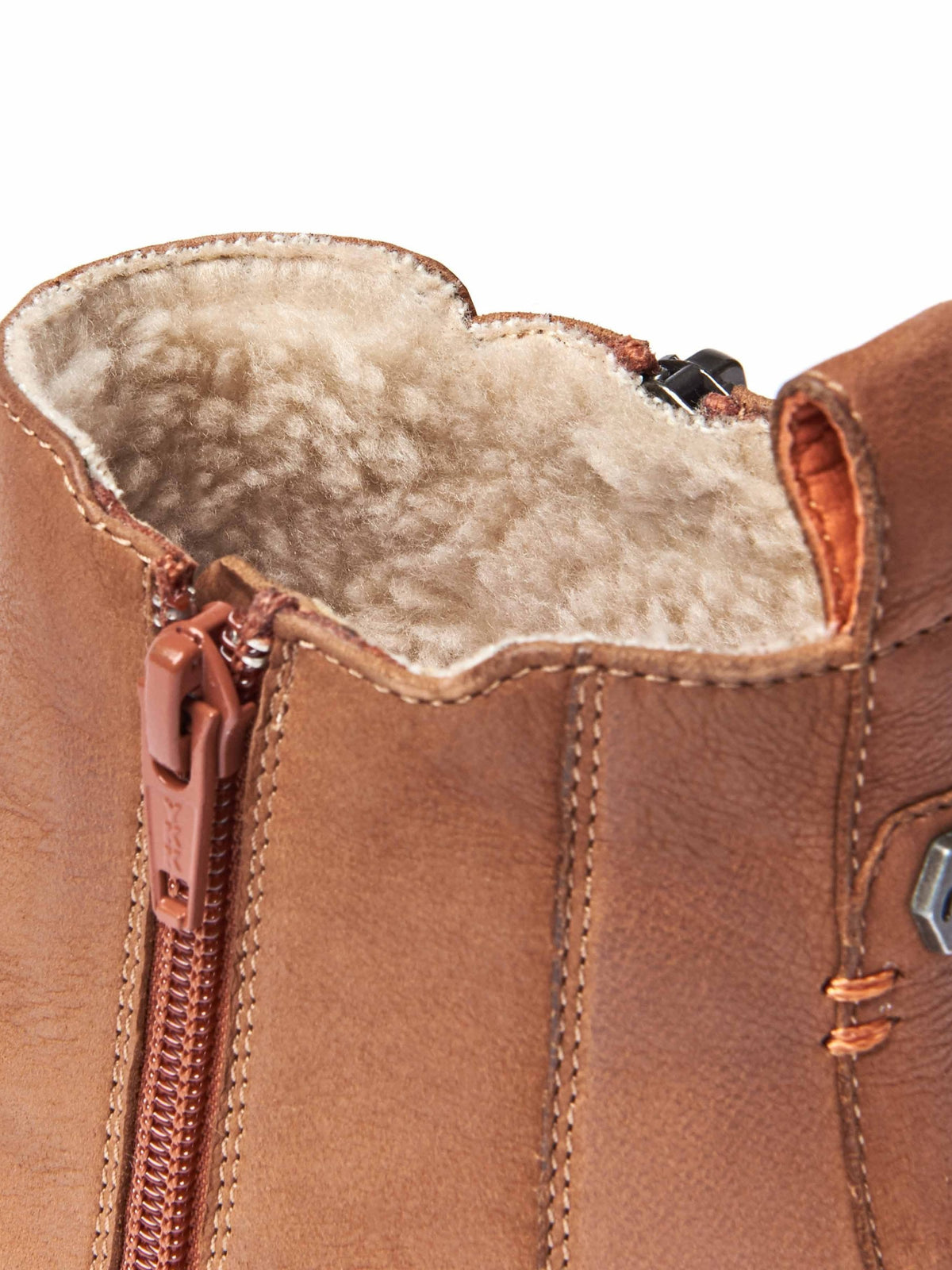 Brown fleece lined ankle boot - HATTER 2 TAN NUBUCK