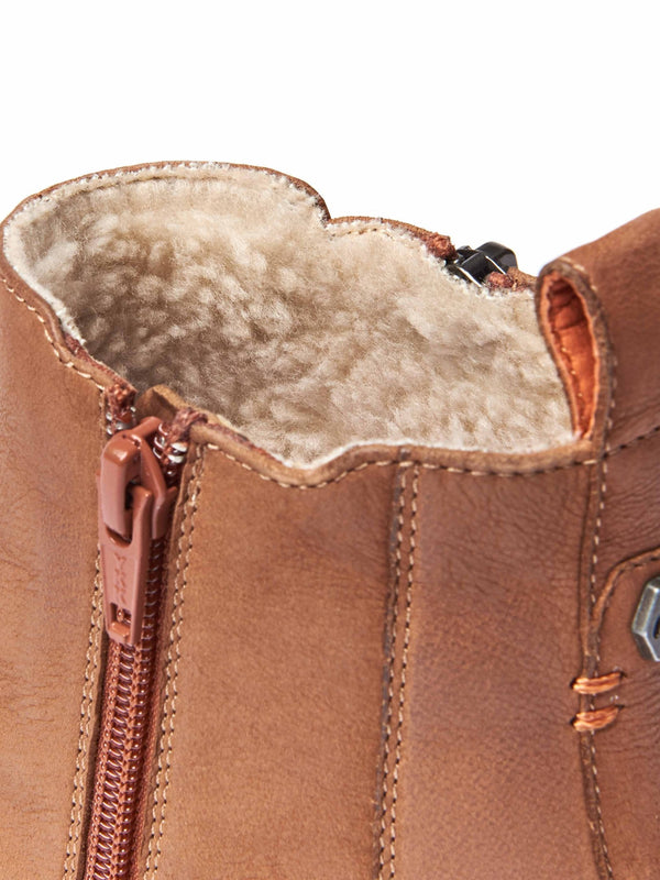 Brown fleece lined ankle boot - HATTER 2 TAN NUBUCK