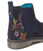 SKERRY 2 FLORAL INDIGO SUEDE