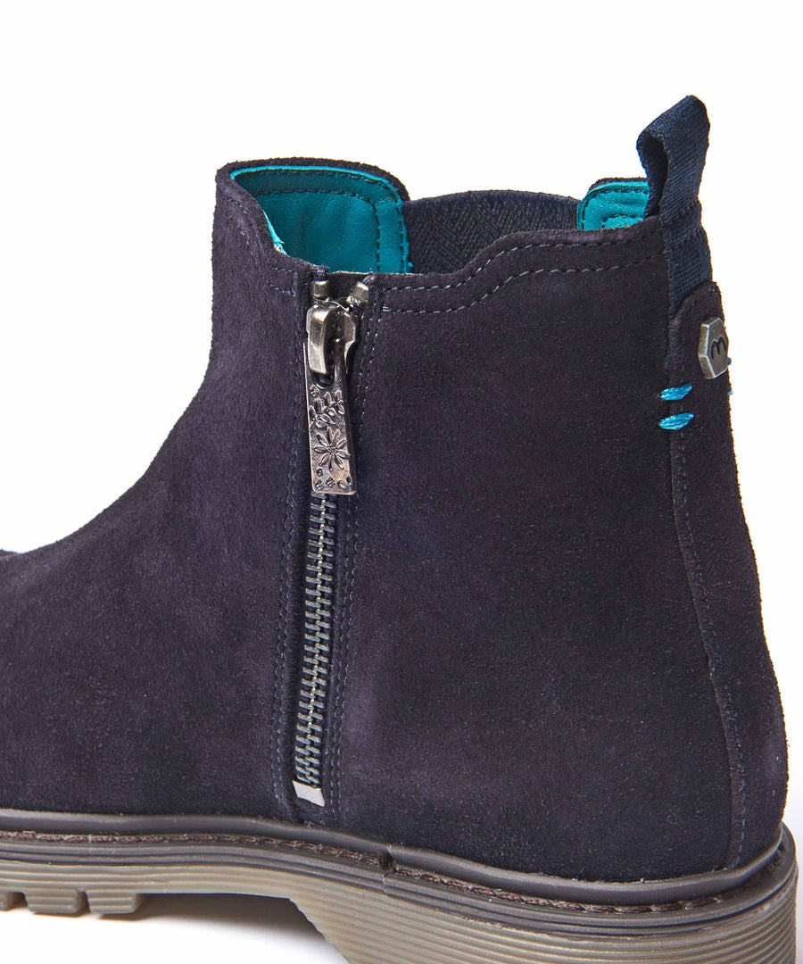 SKERRY 2 FLORAL INDIGO SUEDE