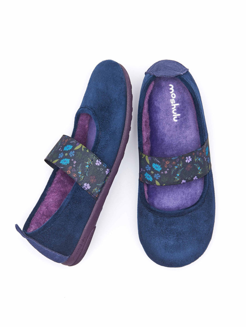 Blue wide toed ballerina slipper - RISTRETTO INDIGO