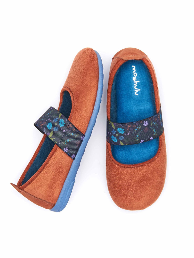 Red wide toed ballerina slipper - RISTRETTO RUST