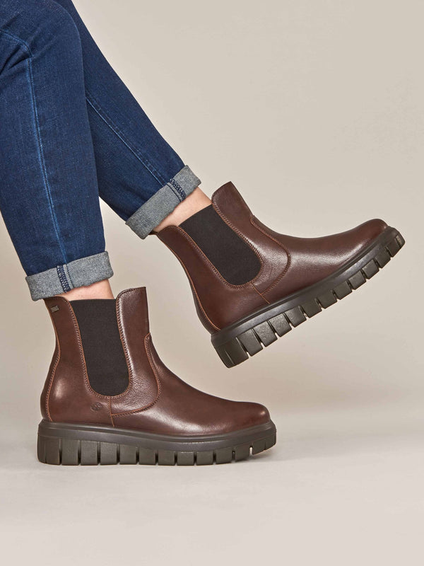Brown sporty Chelsea boot - ADLINGTON CHOCOLATE LEATHER
