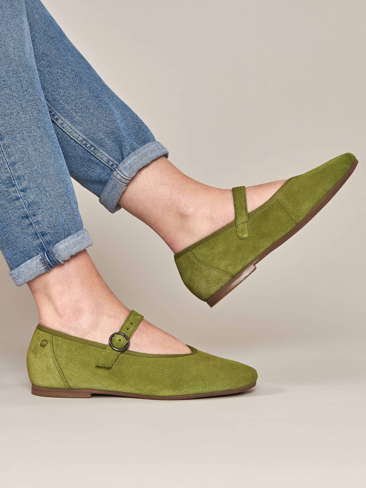 MAWGAN LICHEN GREEN SUEDE