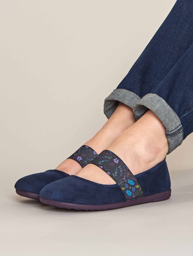 Blue wide toed ballerina slipper - RISTRETTO INDIGO