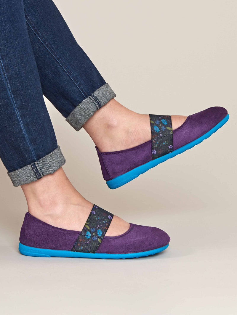Purple wide toed ballerina slipper - RISTRETTO PLUM