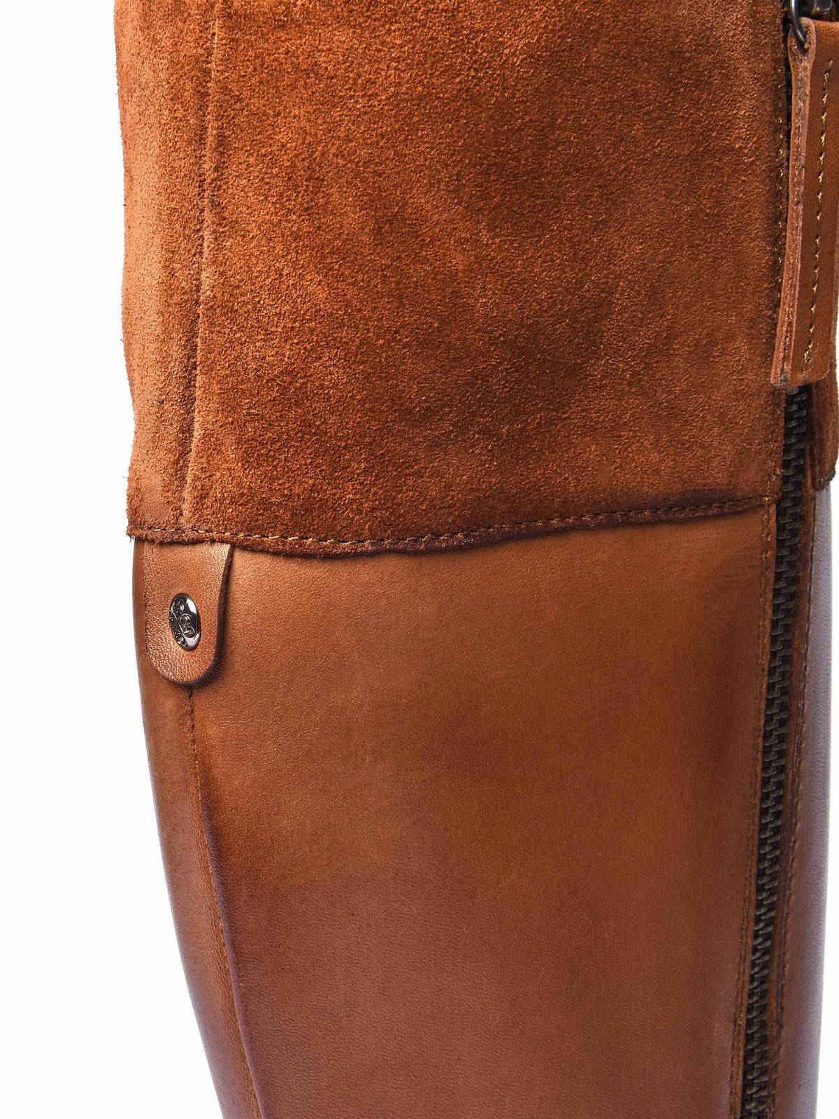 Brown tall leather riding boot - FREJA TAN
