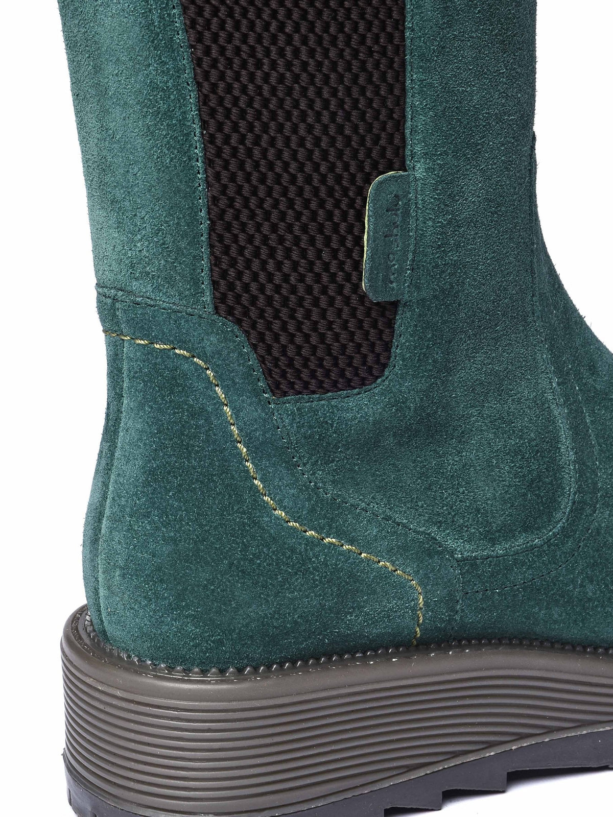 Green mid-calf elasticated boot - RANNOCH PINE GREEN SUEDE