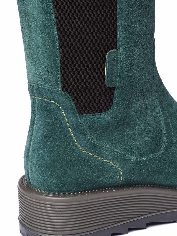 Green mid-calf elasticated boot - RANNOCH PINE GREEN SUEDE