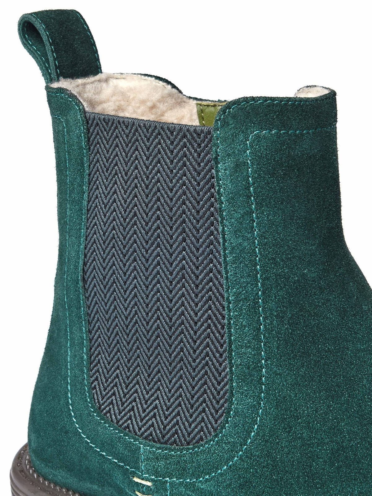 Green leather ankle boots - KOS PINE GREEN SUEDE