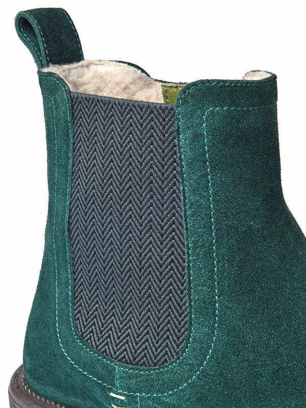 Green leather ankle boots - KOS PINE GREEN SUEDE
