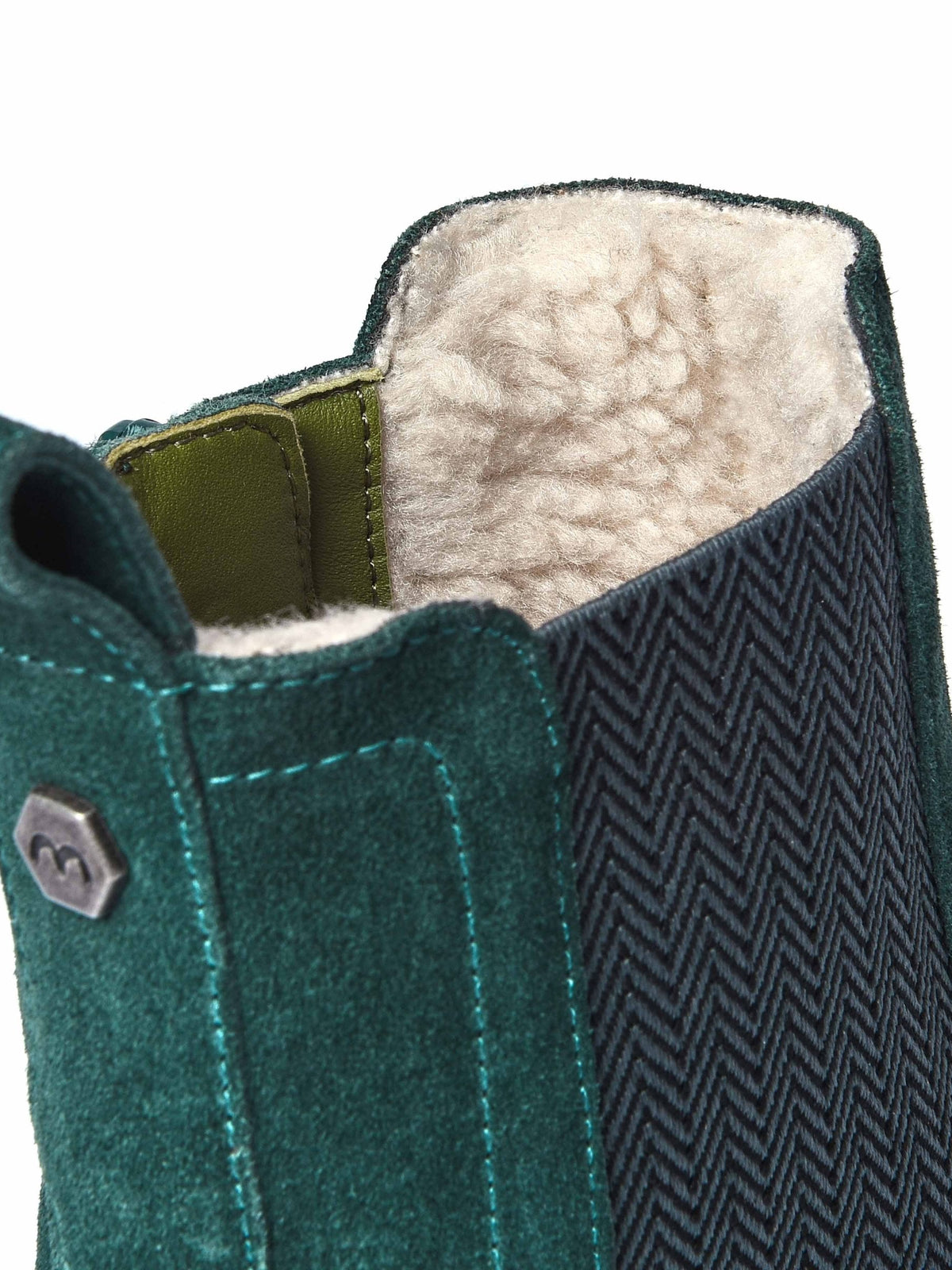 Green leather ankle boots - KOS PINE GREEN SUEDE
