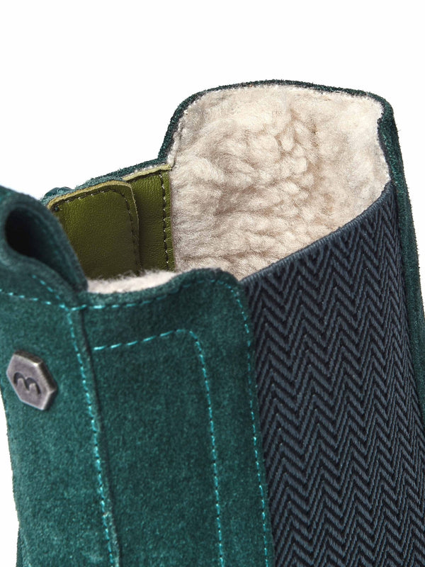 Green leather ankle boots - KOS PINE GREEN SUEDE
