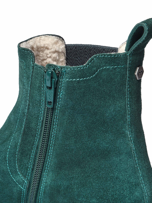 Green leather ankle boots - KOS PINE GREEN SUEDE