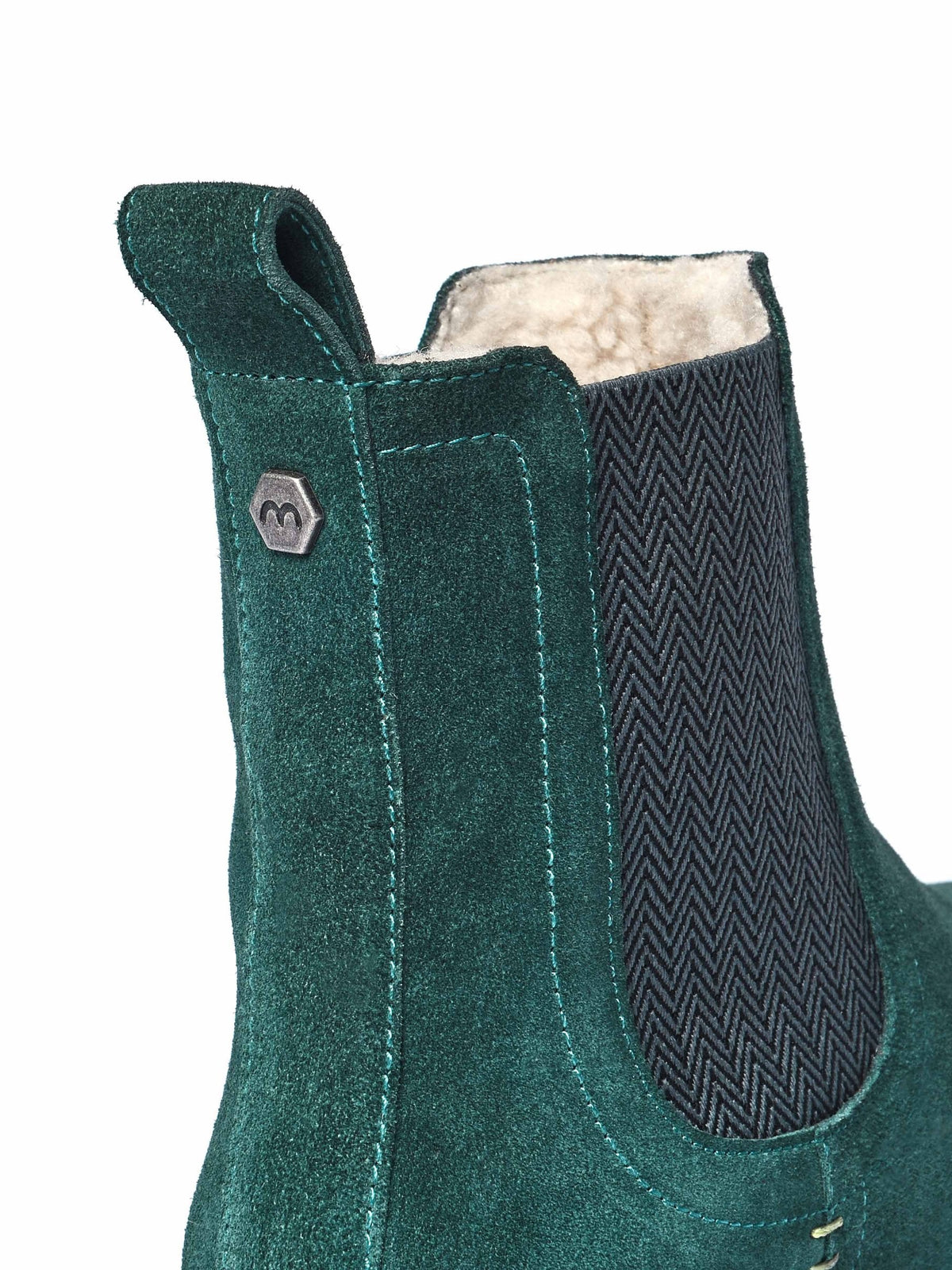 Green leather ankle boots - KOS PINE GREEN SUEDE