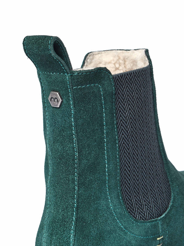 Green leather ankle boots - KOS PINE GREEN SUEDE